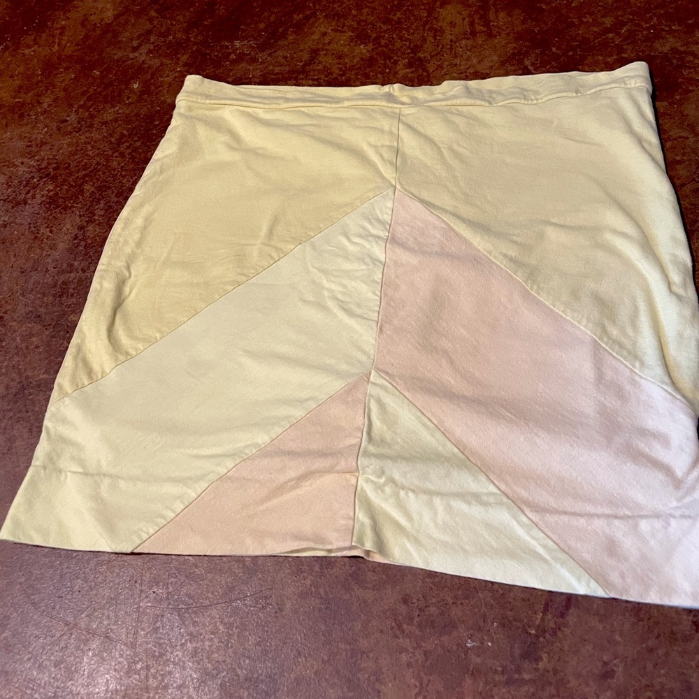 Liz Alig XL Handmade Upcycled Tri-Toned Yellow Skirt